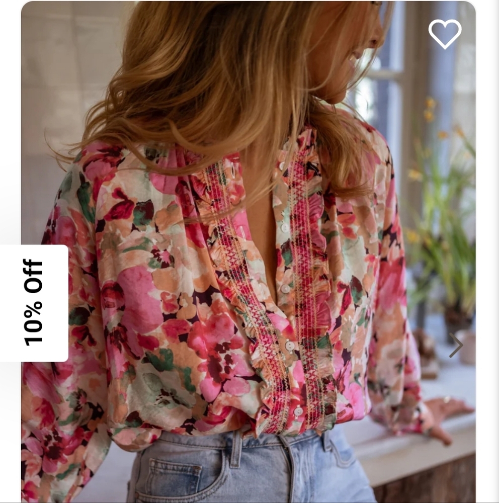 Easy Clothes Floral Ruffle Blouse - Picture 12 of 15